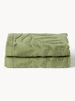 Toallas de algodón con relieves Leaf, tamaños diferentes