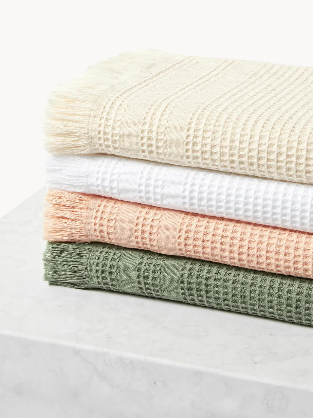 Toallas tipo gofre Yara, tamaños diferentes