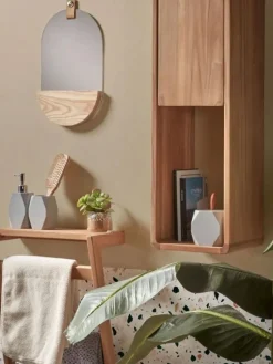 Toallero de pared de teca Kuveni