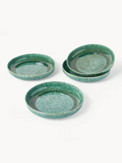 Vajilla artesanal con esmalte reactivo Pam, 4 comensales (12 pzas.)