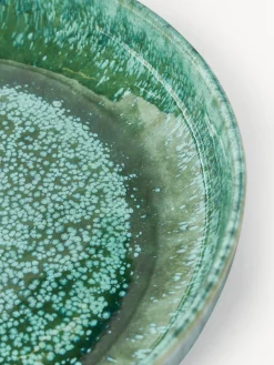 Vajilla artesanal con esmalte reactivo Pam, 4 comensales (12 pzas.)