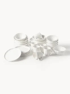 Vajilla de porcelana con relieves Sali, 6 comensales (30 pzas.)