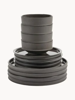 Vajilla de porcelana con esmalte reactivo Dune, 4 comensales (12 pzas.)
