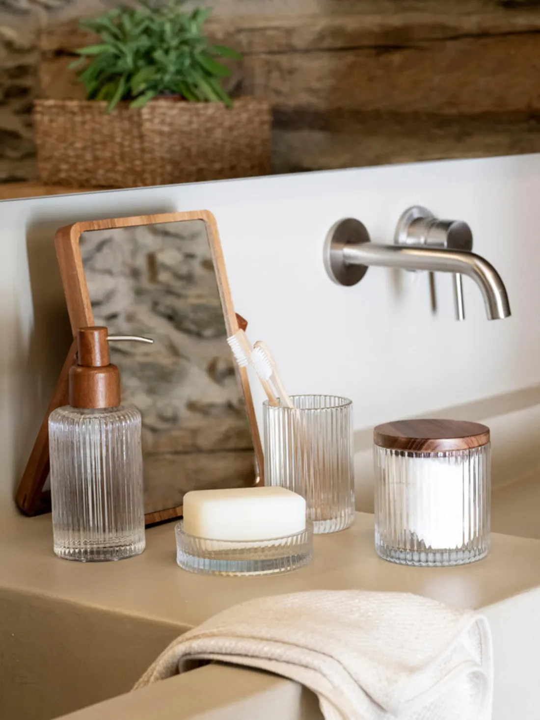 Vaso cepillo de dientes de vidrio Acc