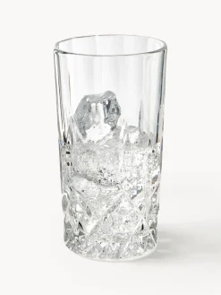 Vasos altos con relieve de cristal George, 4 uds.