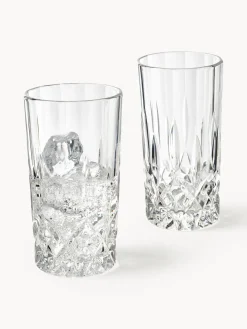 Vasos altos con relieve de cristal George, 4 uds.
