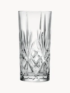 Vasos altos de cristal con relive Bichiera, 4 uds.