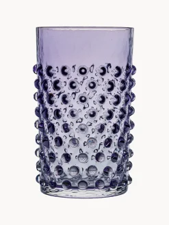 Vasos altos soplados artesanalmente Hobnail (6 uds.)