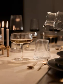 Vasos de agua artesanales con relieves Cami, 4 uds.