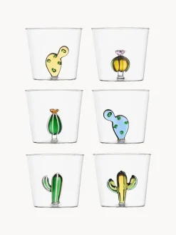 Vasos de agua artesanales Desert Plants, 6 uds.