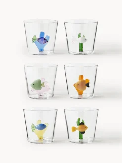 Vasos de agua artesanales Marine Garden, 6 uds.
