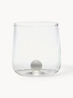 Vasos de agua artesanales soplados de vidrio borosilicato Bilia, 6 uds.