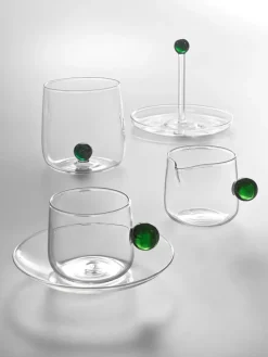 Vasos de agua artesanales soplados de vidrio borosilicato Bilia, 6 uds.