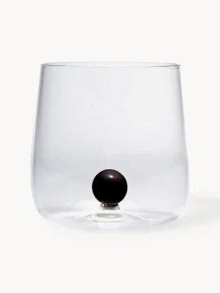 Vasos de agua artesanales soplados de vidrio borosilicato Bilia, 6 uds.