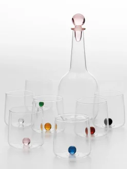 Vasos de agua artesanales soplados de vidrio borosilicato Bilia, 6 uds.