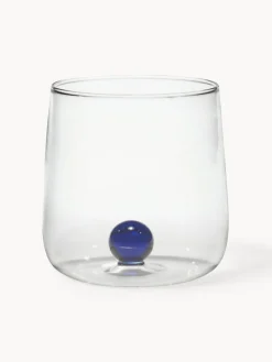 Vasos de agua artesanales soplados de vidrio borosilicato Bilia, 6 uds.