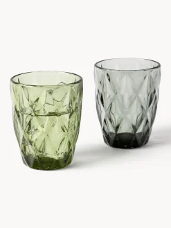 Vasos de agua con patrón texturizado Colorado, 4 uds.