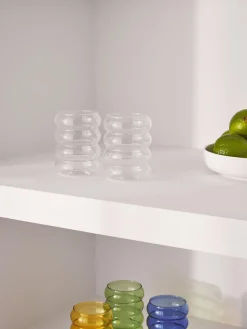 Vasos de agua soplados Bubbly, 4 uds.