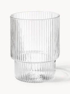 Vasos de agua soplados con textura acanalada Ripple, 4 uds.