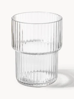 Vasos de agua soplados con relieves Ripple, 4 uds.