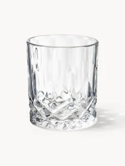 Vasos old fashioned con relieve de cristal George, 4 uds.