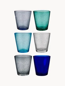 Vasos soplados con burbujas de aire Cancun, 6 uds.