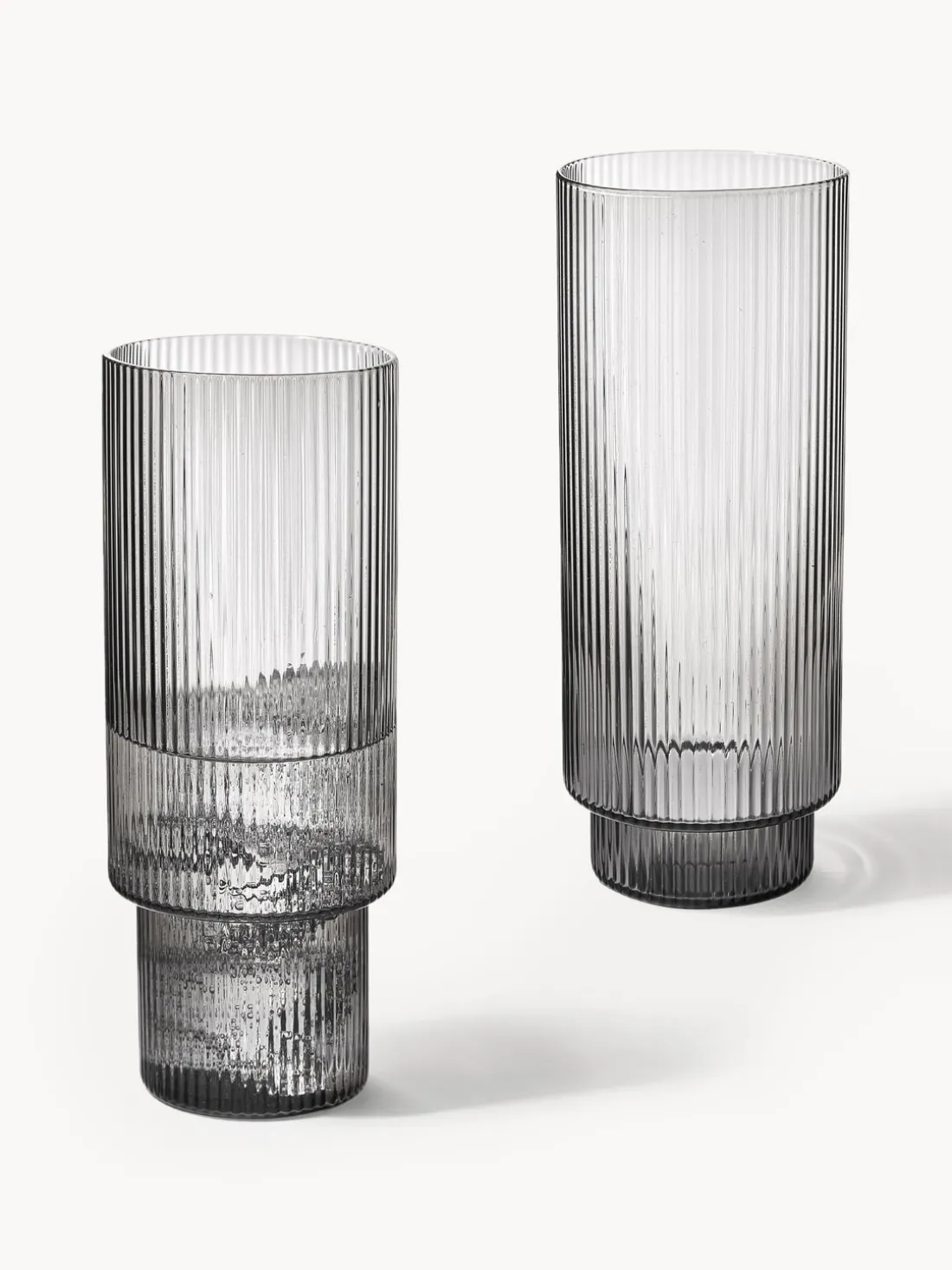 Vasos soplados con relieves Ripple, 4 uds.