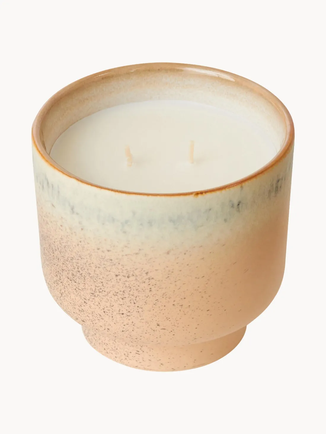 Vela perfumada artesanal de dos mechas 70´s (menta y lirio de los valles)