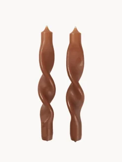 Velas cónicas artesanales Twist, 2 uds.