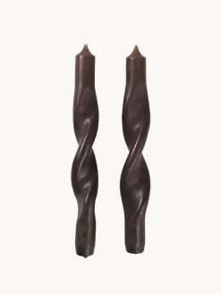 Velas cónicas artesanales Twist, 2 uds.