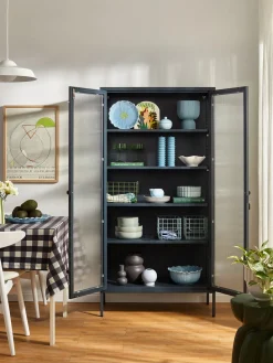 Vitrina de metal con cristal acanalado The Collector