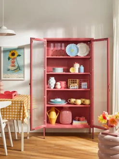 Vitrina de metal con cristal acanalado The Collector