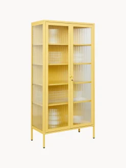 Vitrina de metal con cristal acanalado The Collector