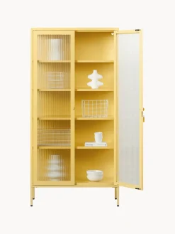 Vitrina de metal con cristal acanalado The Collector