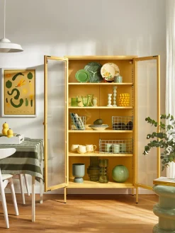 Vitrina de metal con cristal acanalado The Collector