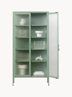 Vitrina de metal con cristal acanalado The Collector