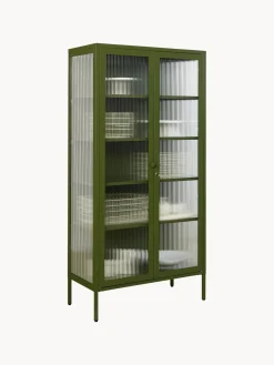 Vitrina de metal con cristal acanalado The Collector