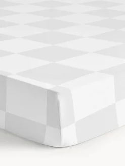 Westwing | Crosby Studios, sábana bajera de algodón a cuadros Damier