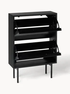 Zapatero de madera con compartimentos plegables Elona