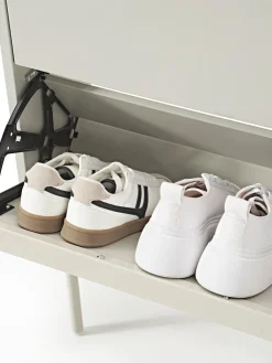 Zapatero de madera con compartimentos plegables Elona