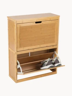 Zapatero de pared de madera de bambú Kedar